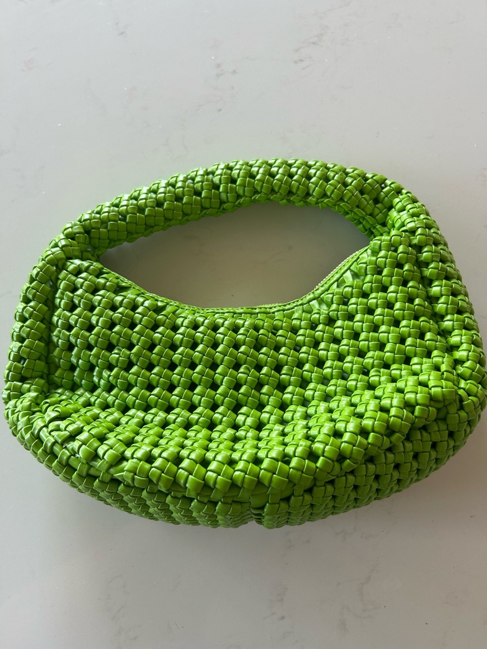 ANTIK KRAFT Small Vibrant Green Hand Woven Handbag / shoulder bag